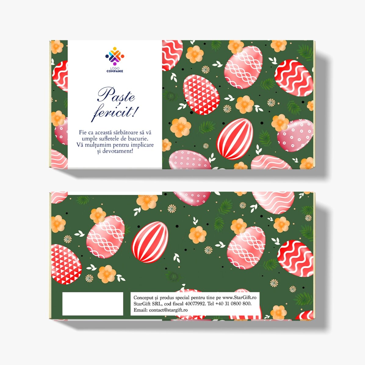 Personalised chocolate with logo and message - Easter eggs