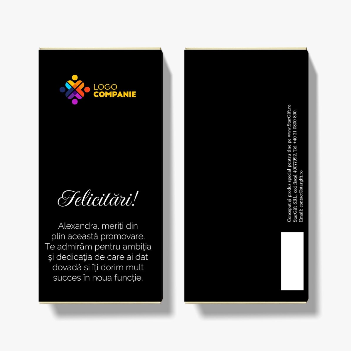 Personalised chocolate with logo and text - Promotion
