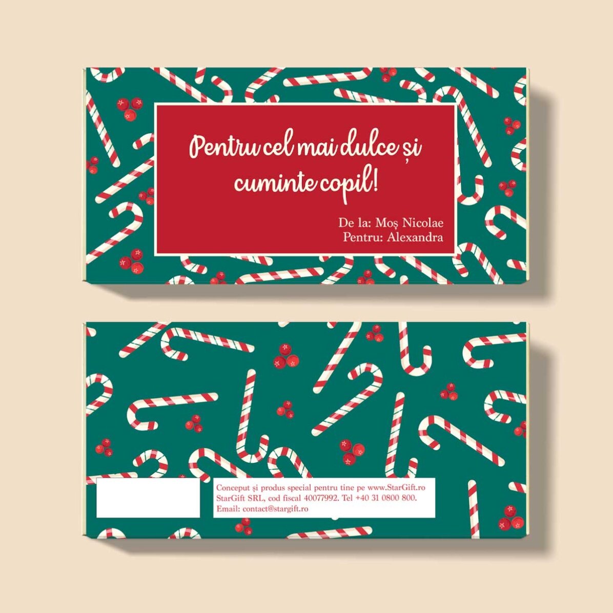 Personalised chocolate with a message - from Father Christmas