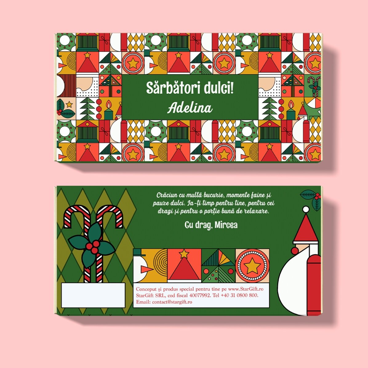 Czekolada z indywidualnym napisem – Geometric Christmas