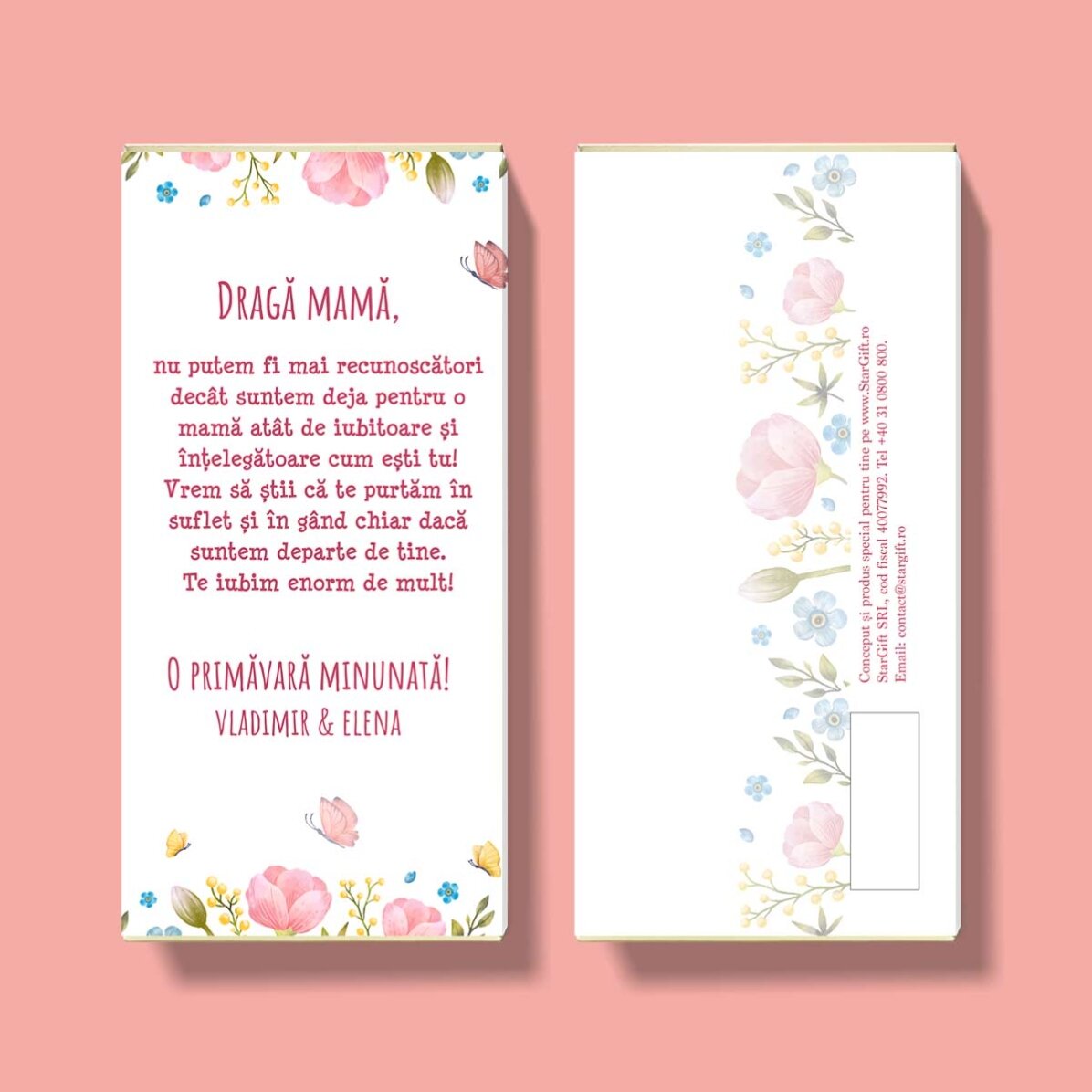 Personalised chocolate with a message for mum