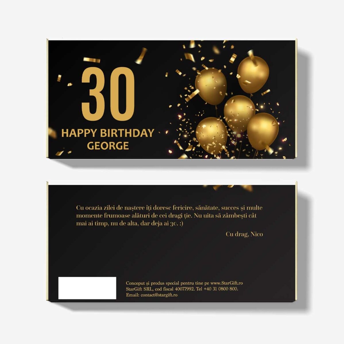 Spersonalizowana czekolada z życzeniami urodzinowymi – Birthday Wish