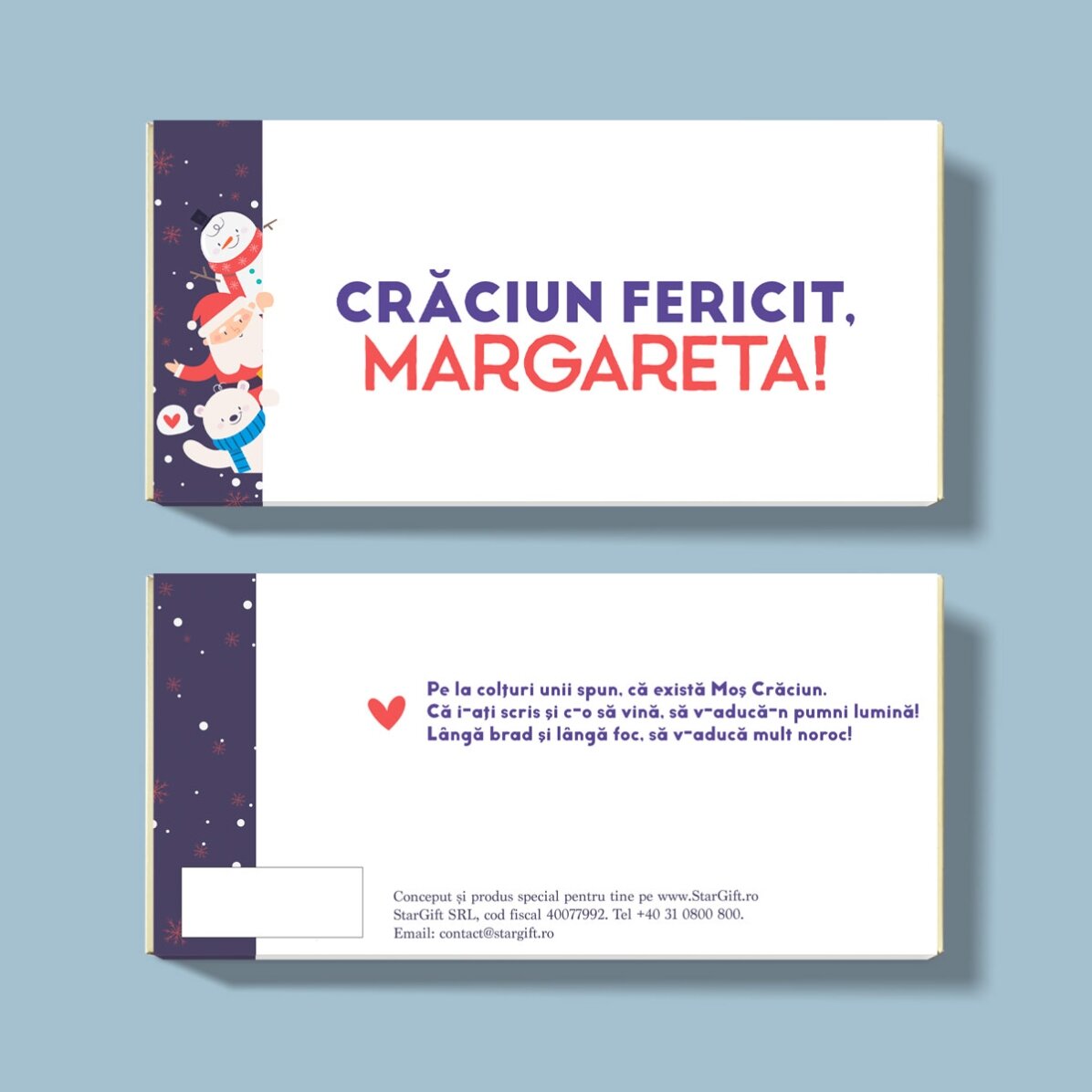 Czekolada z imieniem i dedykacją – Christmas friends
