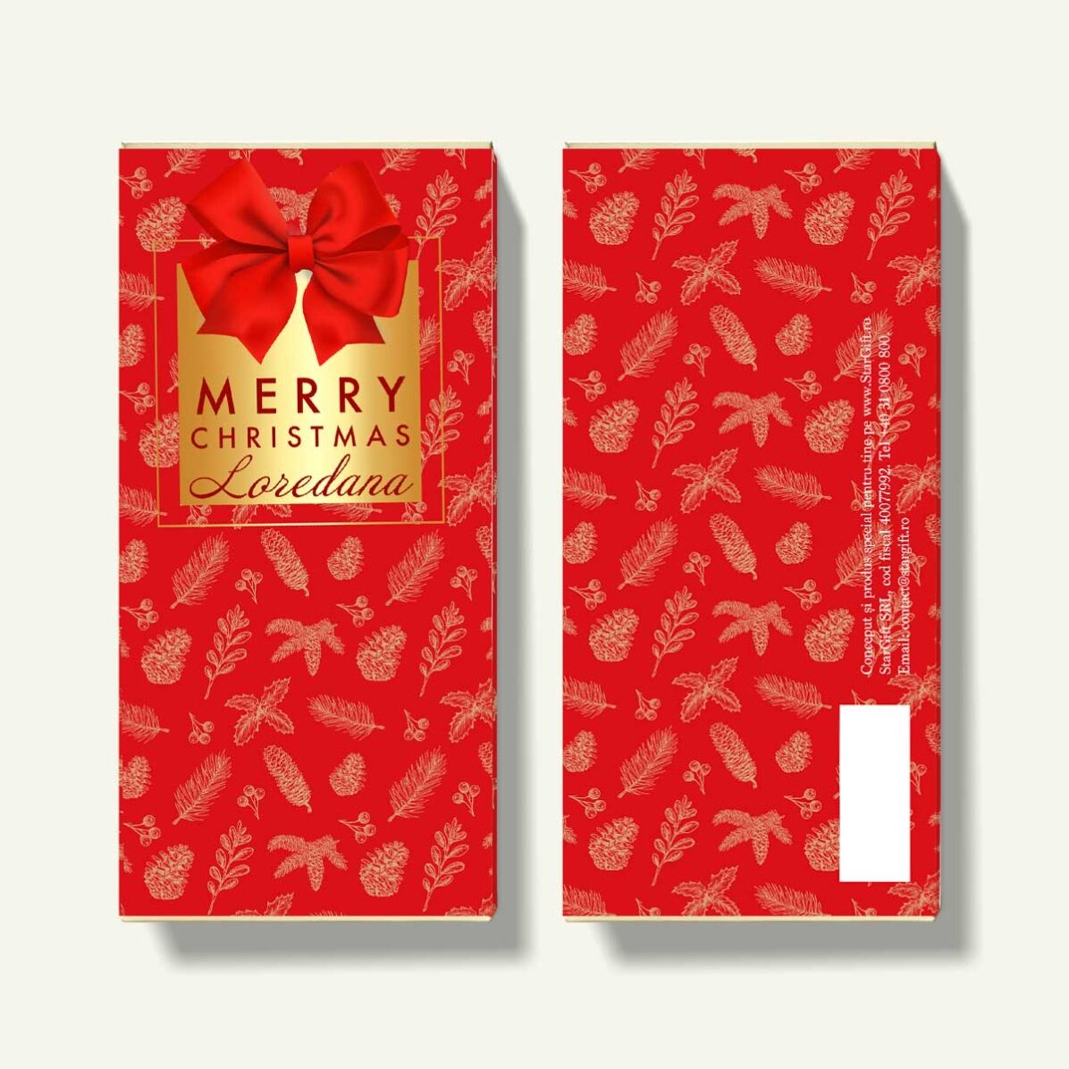 Czekoladki z imieniem i dedykacją – Glamorous Christmas