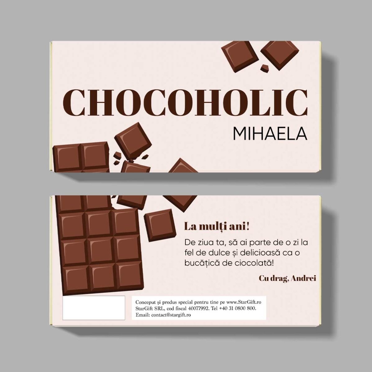Czekolada z indywidualnym napisem – Chocoholic