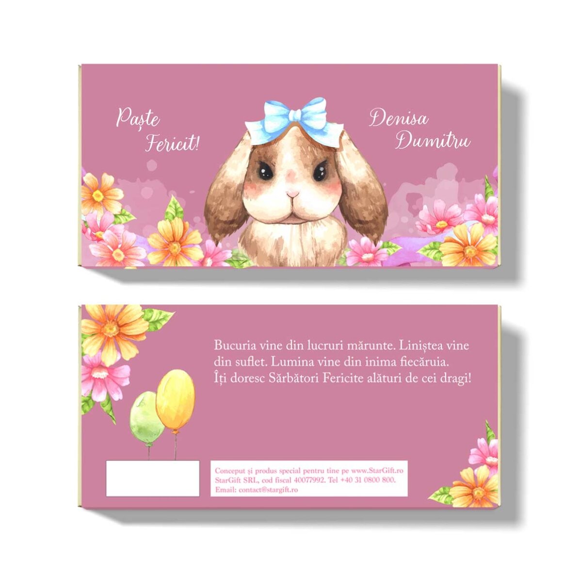 Czekolada z indywidualnym napisem – Cute Bunny