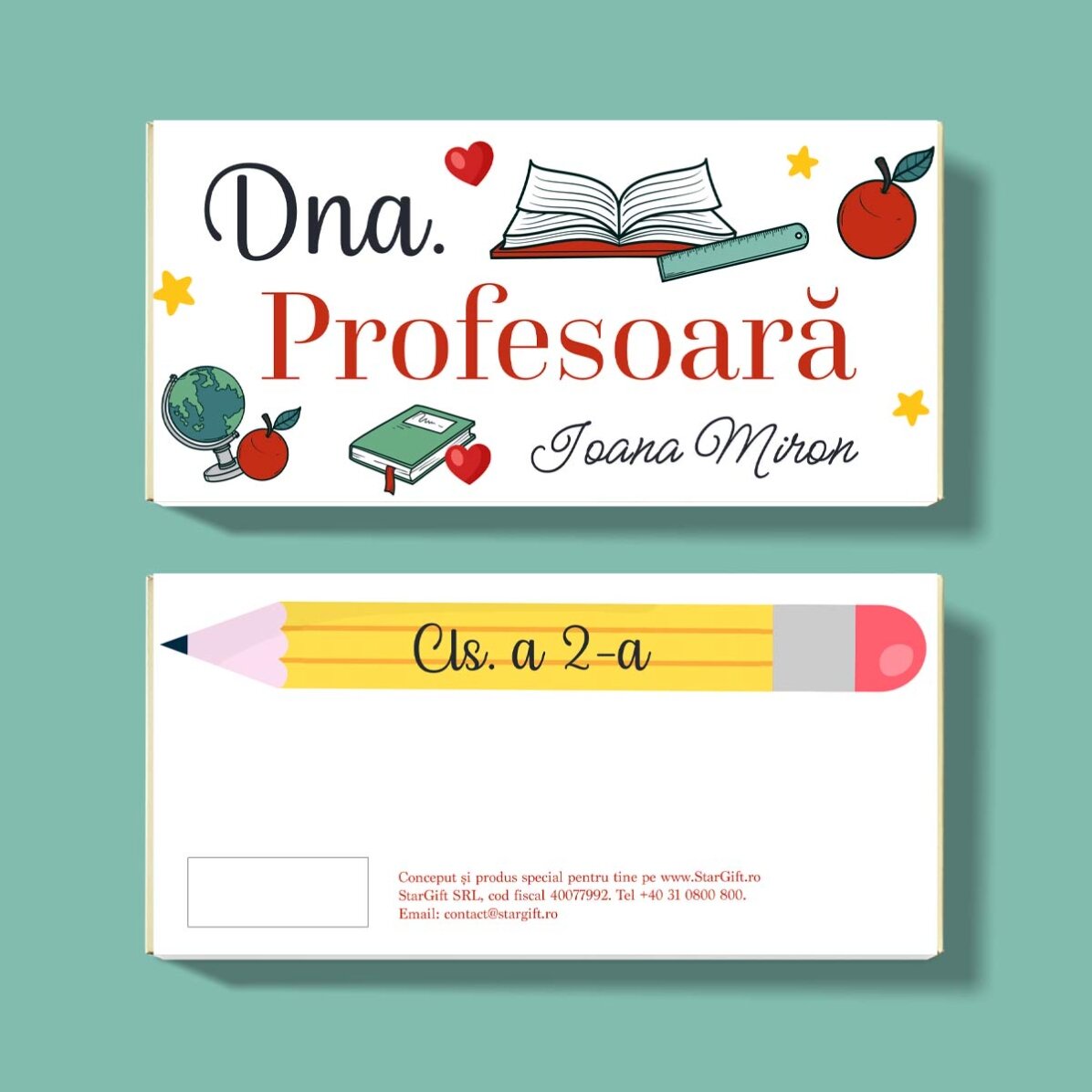 Personalised chocolate with text - School