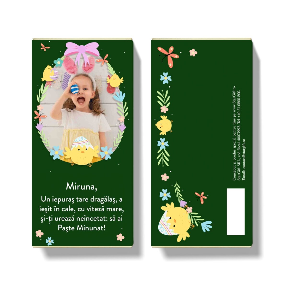 Personalised chocolate with text and photo - Wonderful Easter