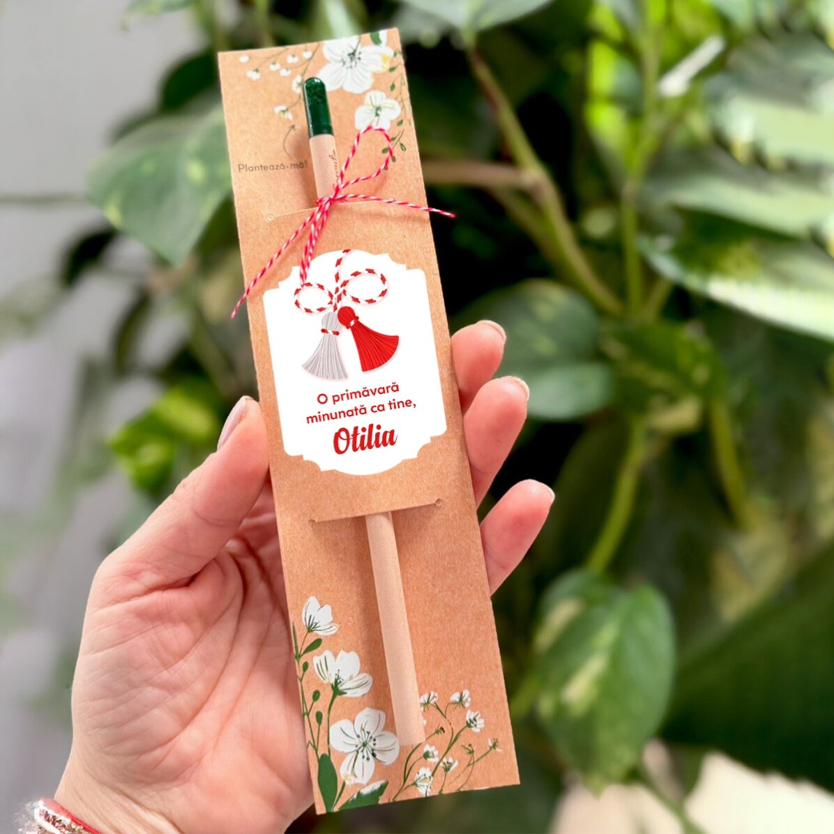 Personalised plantable pencil with message
