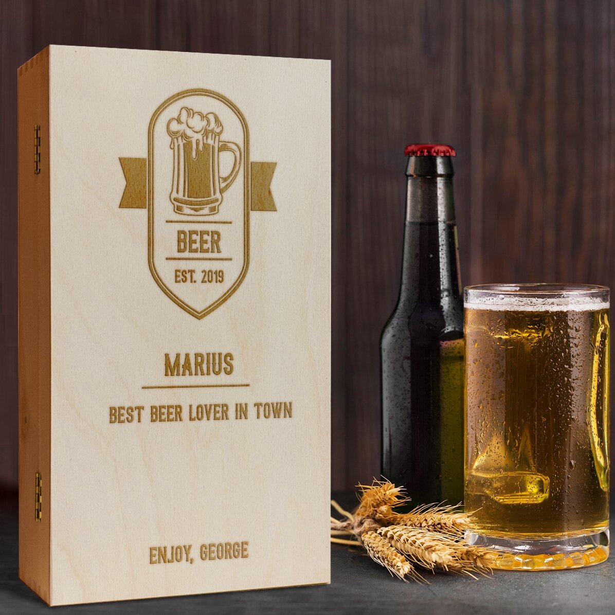 Spersonalizowane pudełko na trzy butelki piwa – Best Beer Drinker