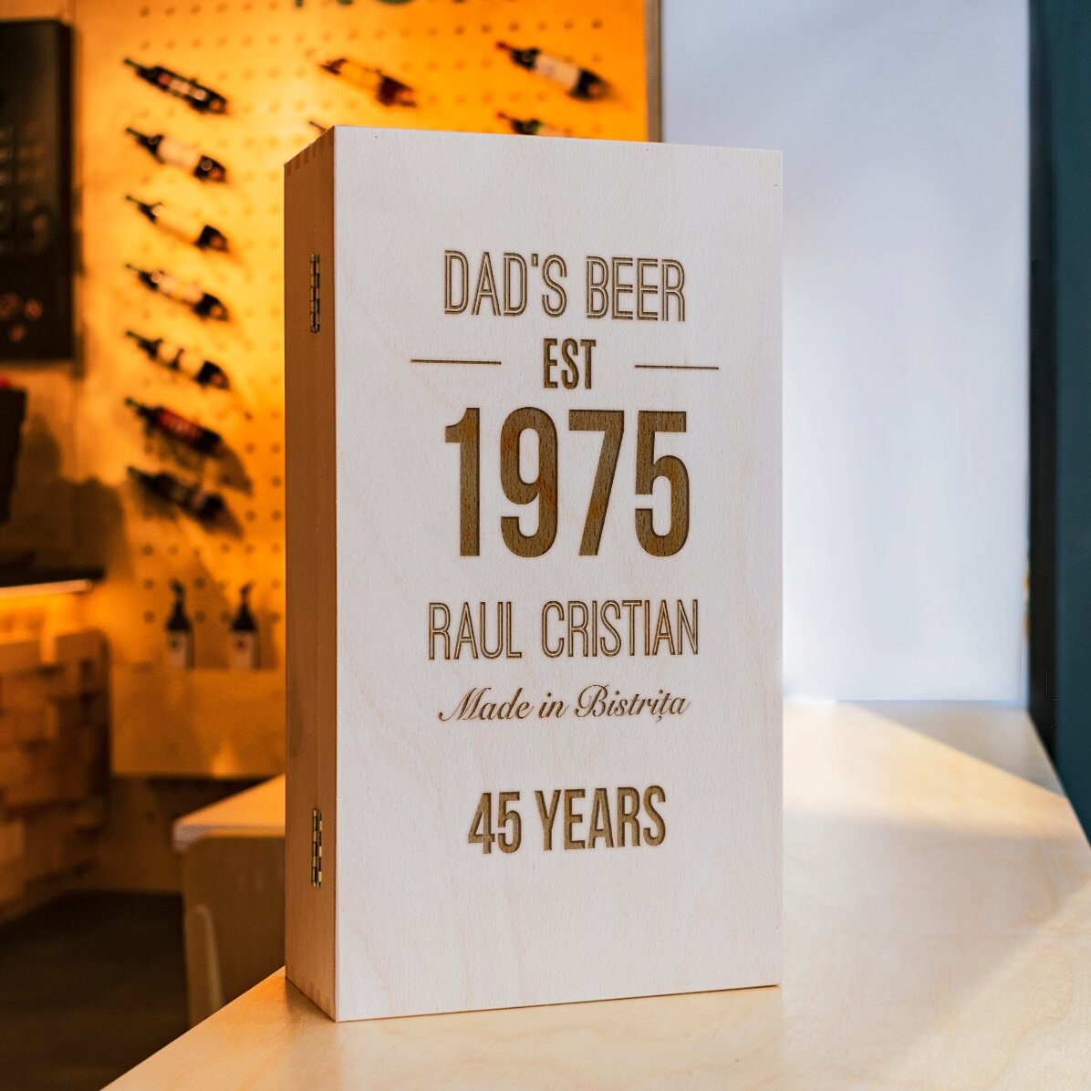 Personalised beer box for three bottles - Made in...