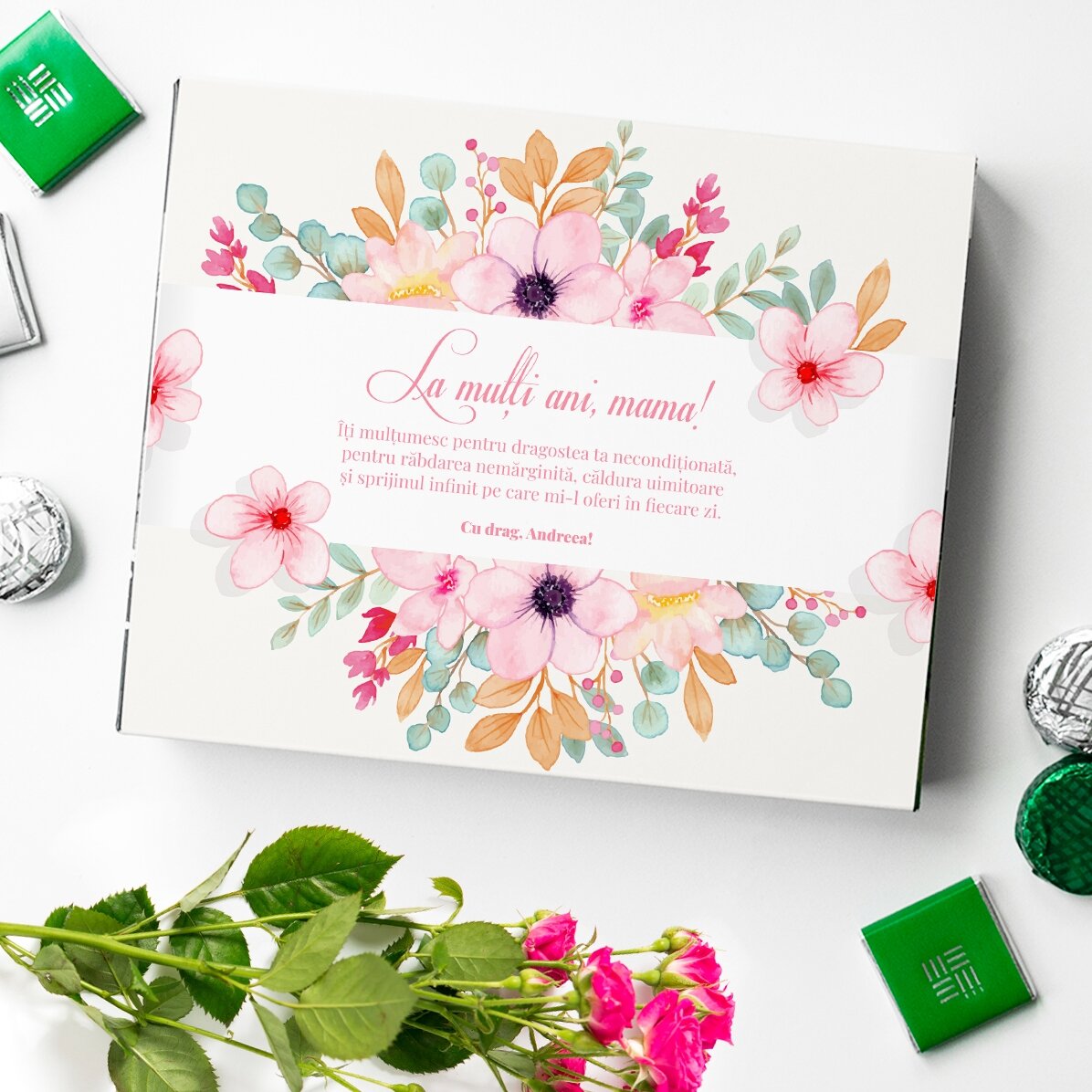 Personalised box of chocolates with text for mum - Happy birthday, Mum!