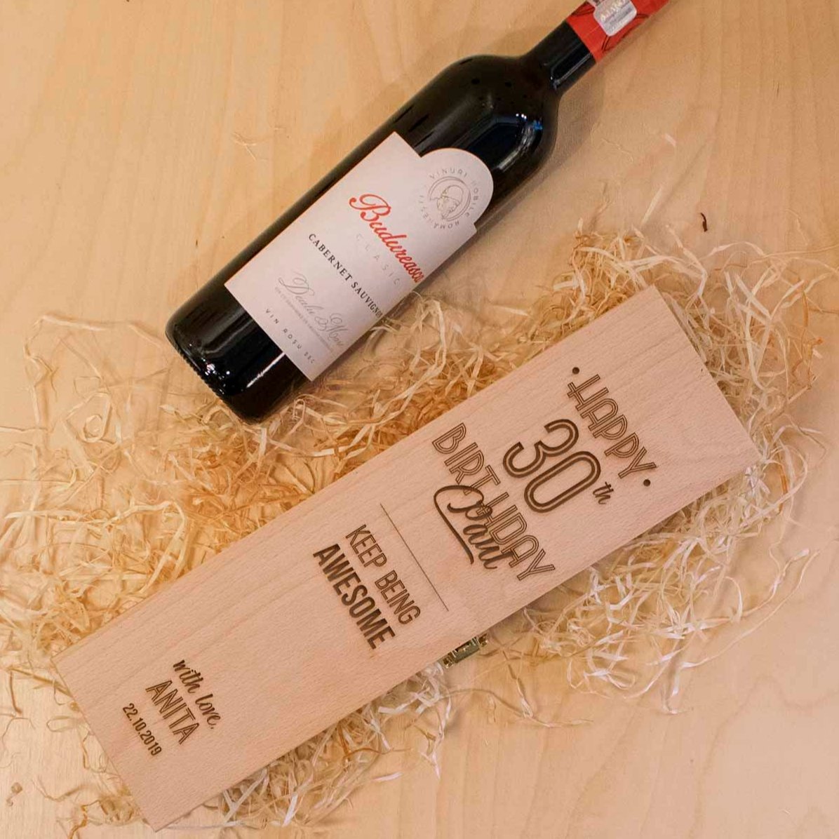 Personalised wine box - Birthday message