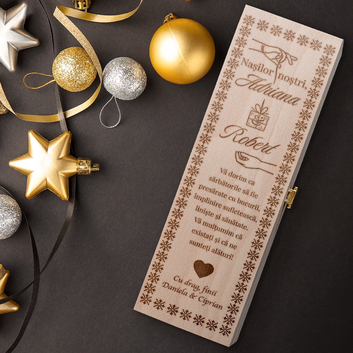Personalised wine box with thank you message Nasi - NEW