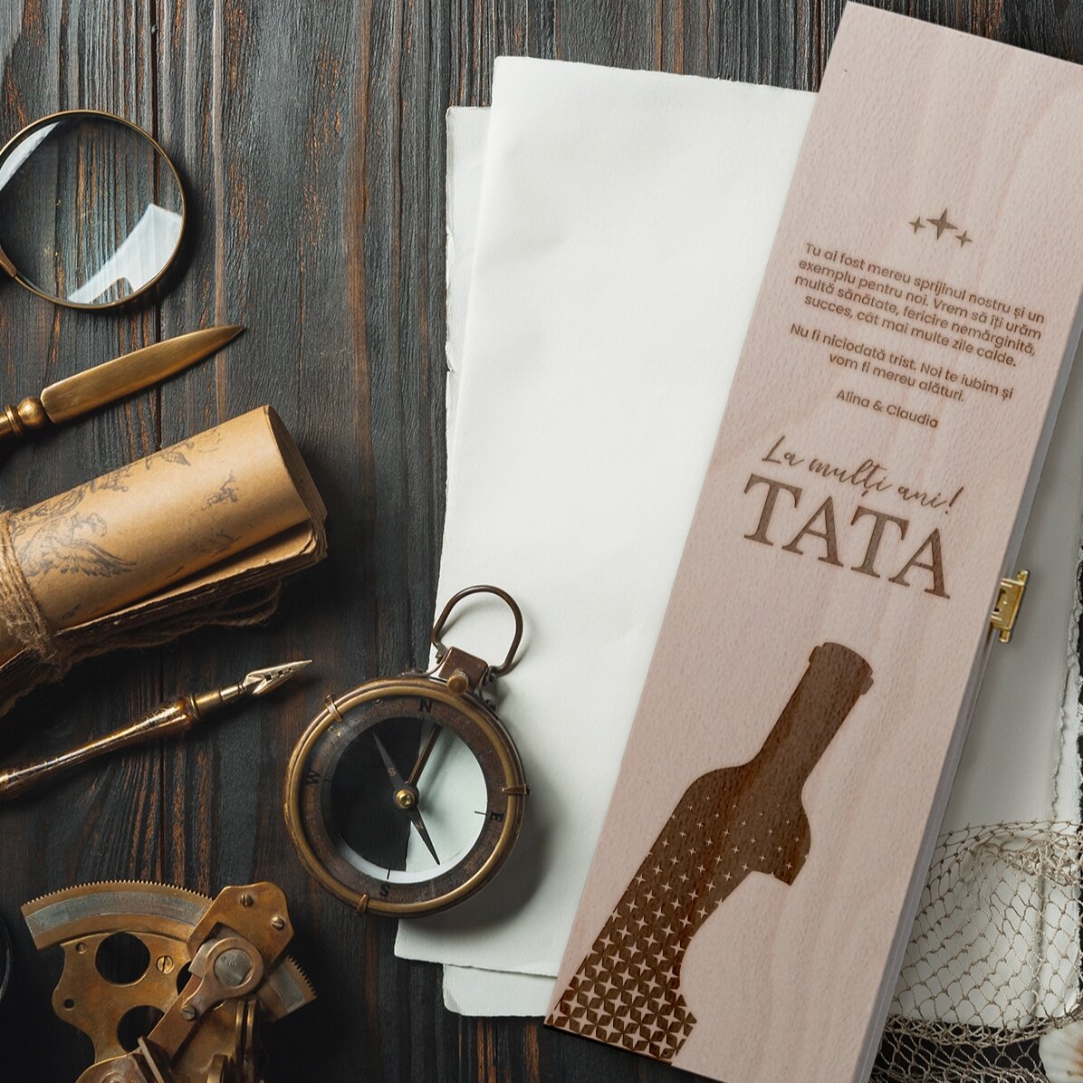 Spersonalizowane pudełko na wino z napisem – TATA