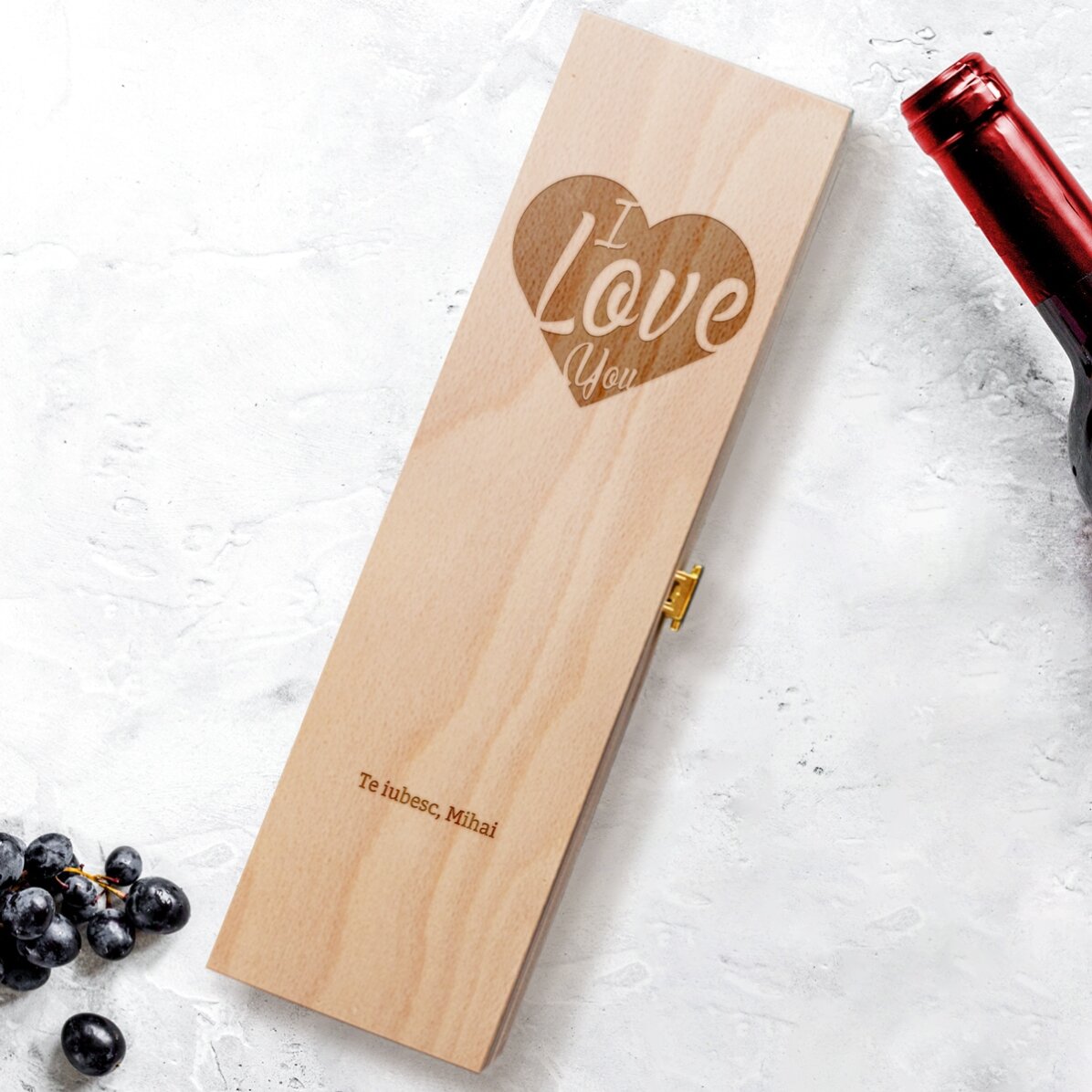Spersonalizowane pudełko na wino – I Love you