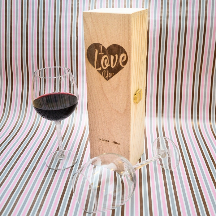 Spersonalizowane pudełko na wino – I Love you