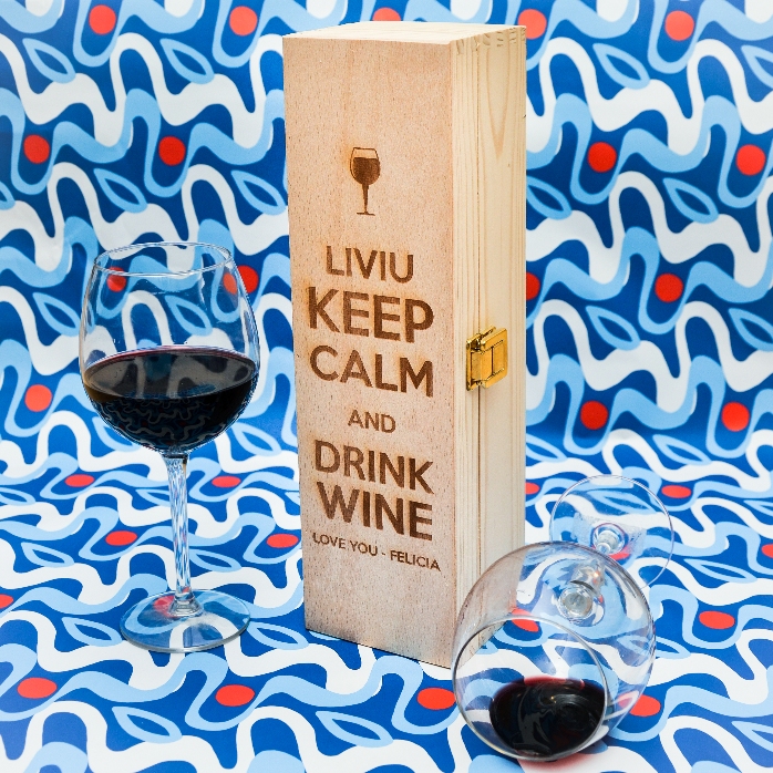 Spersonalizowane pudełko na wino – Keep calm