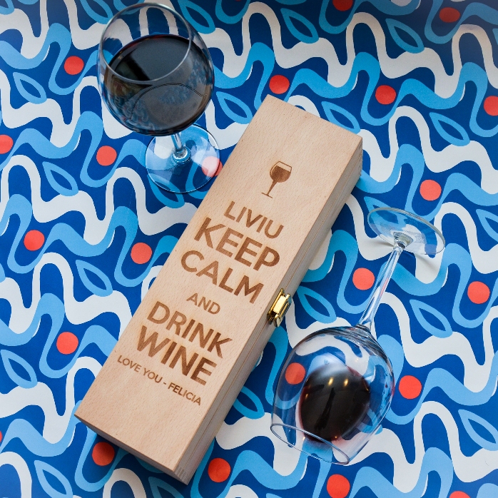Spersonalizowane pudełko na wino – Keep calm