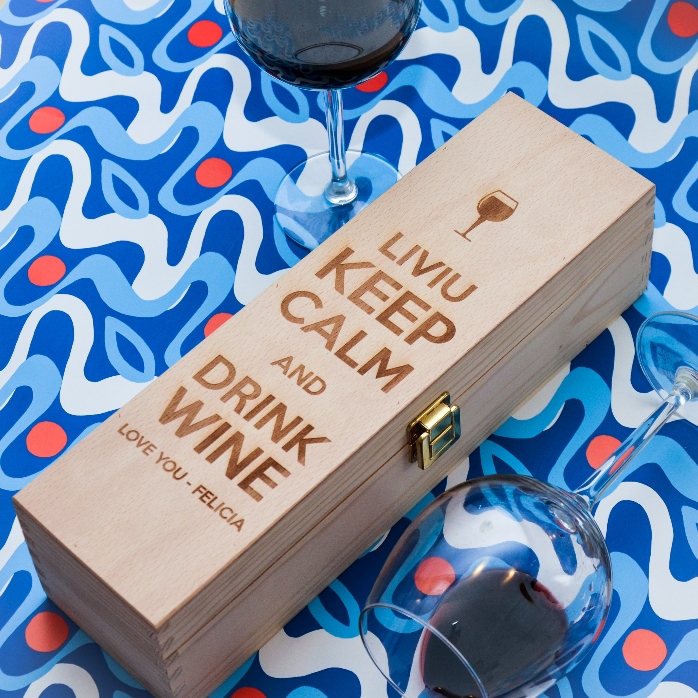 Spersonalizowane pudełko na wino – Keep calm