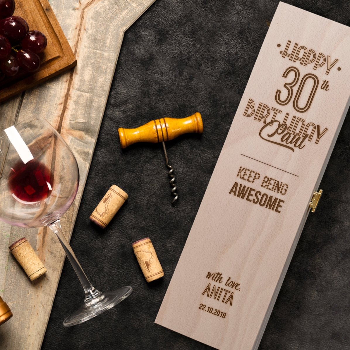 Personalised wine box - Birthday message