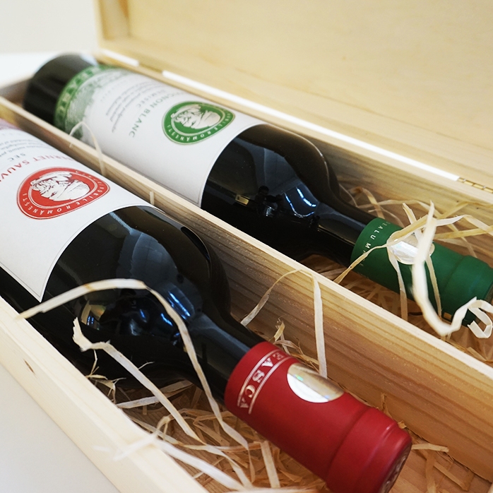 Spersonalizowane pudełko na wino na dwie butelki – Good Friends, Good Wine, Good Times
