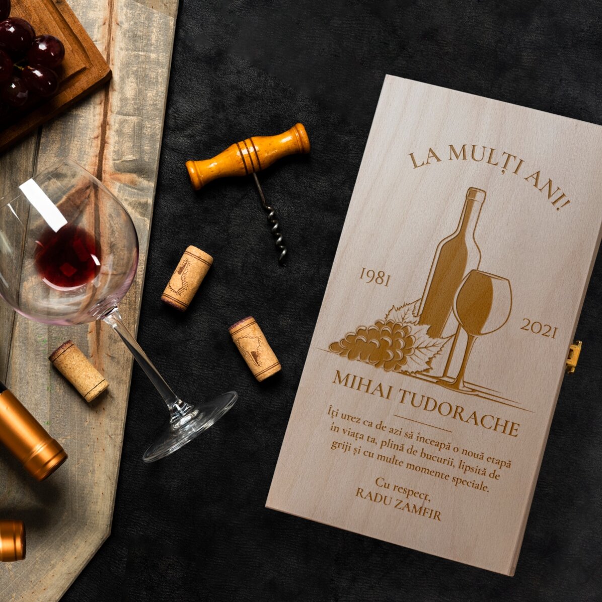 Personalised wine box for two bottles - Special Birthday
