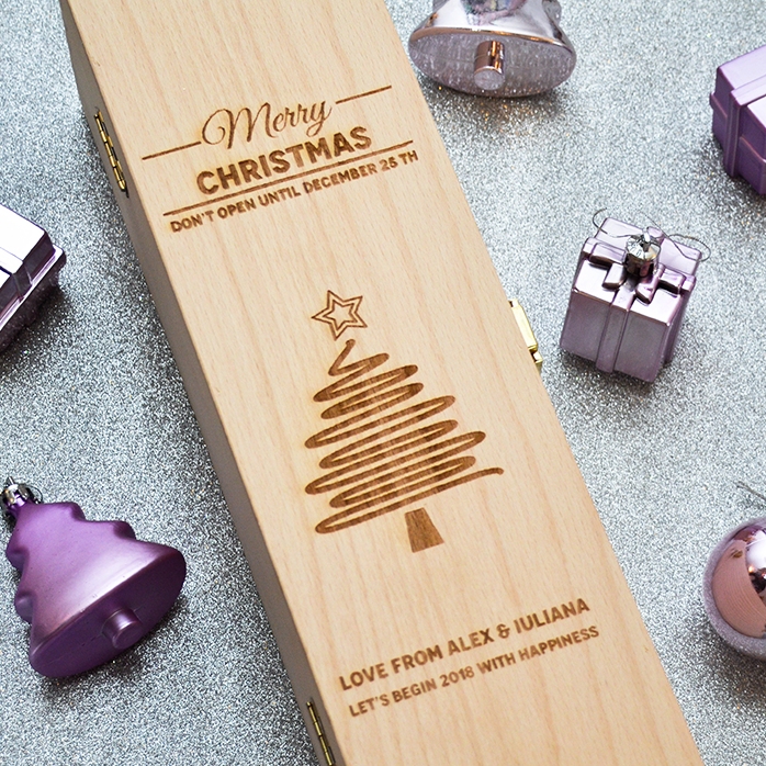Spersonalizowane pudełko na wino – Star Christmas Tree
