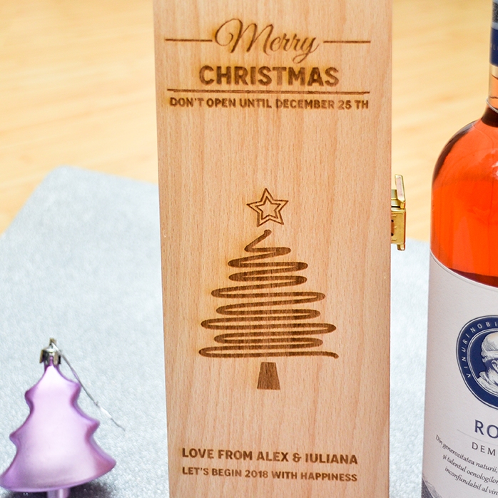 Spersonalizowane pudełko na wino – Star Christmas Tree