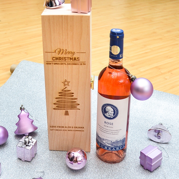 Spersonalizowane pudełko na wino – Star Christmas Tree