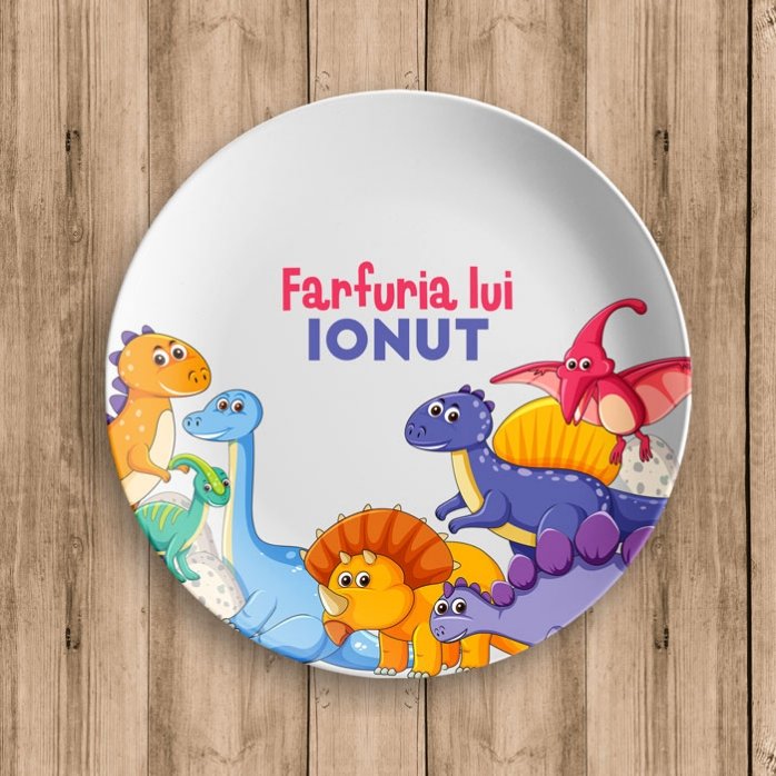 Spodek z indywidualnym napisem – Dinozaury