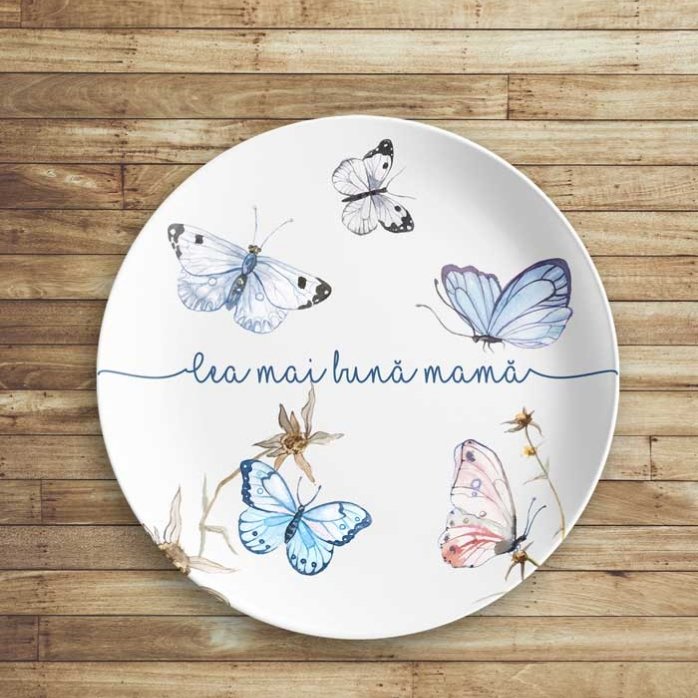Personalised plate with text - Butterflies