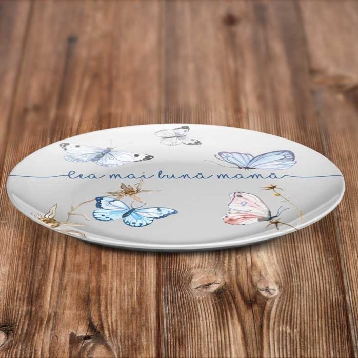 Personalised plate with text - Butterflies