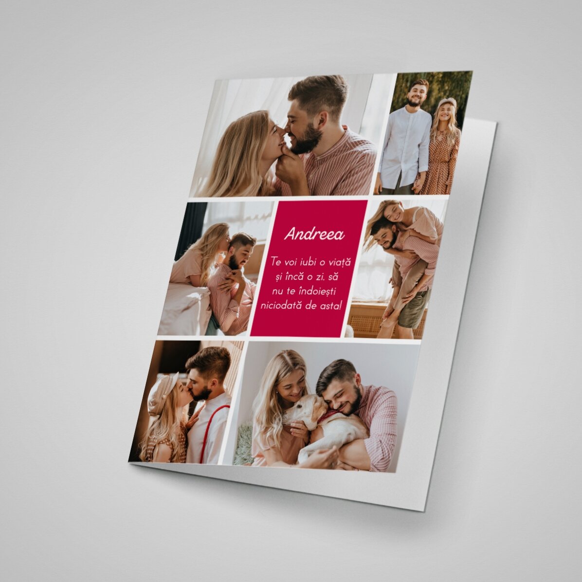 Personalised greeting card with photos, message and QR code