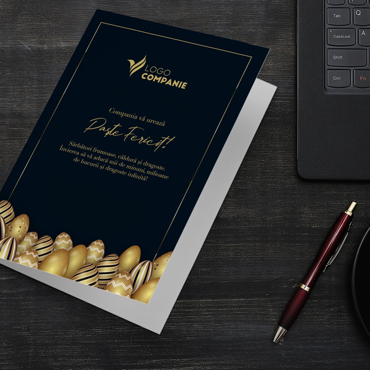 Personalised card with logo and message for Easter