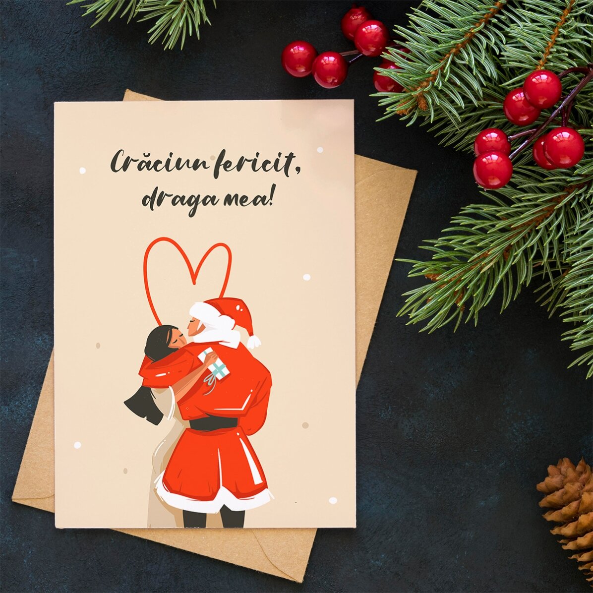 Spersonalizowana kartka z życzeniami świątecznymi dla pary