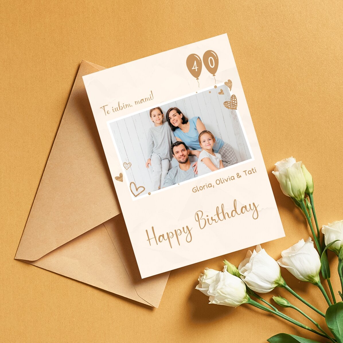 Personalised card with a photo and message - Happy birthday wish