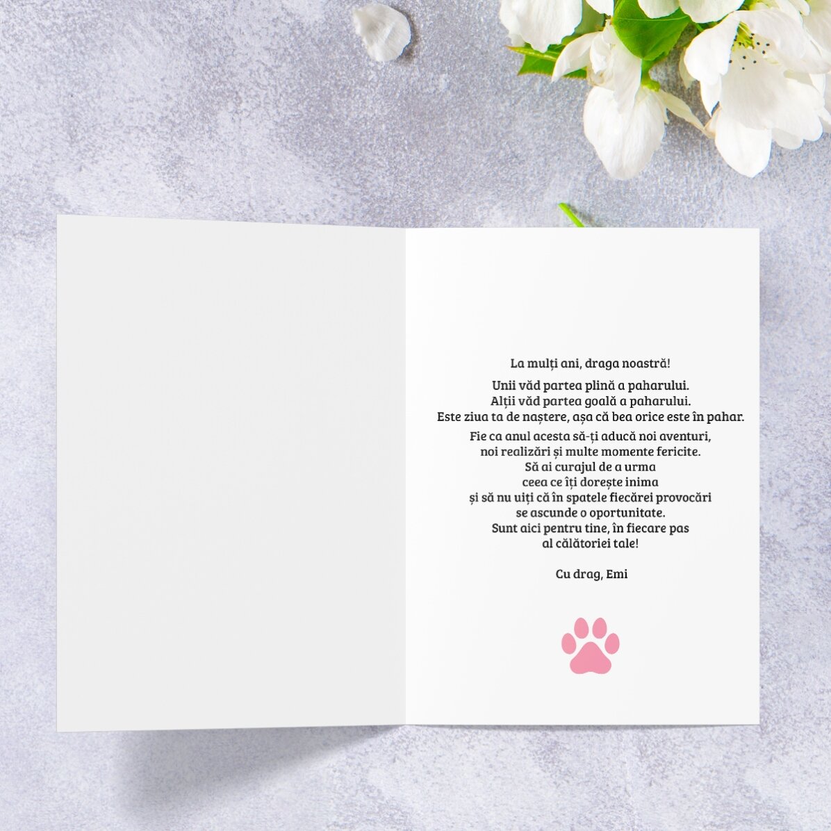 Spersonalizowana kartka z tekstem – List od Meow