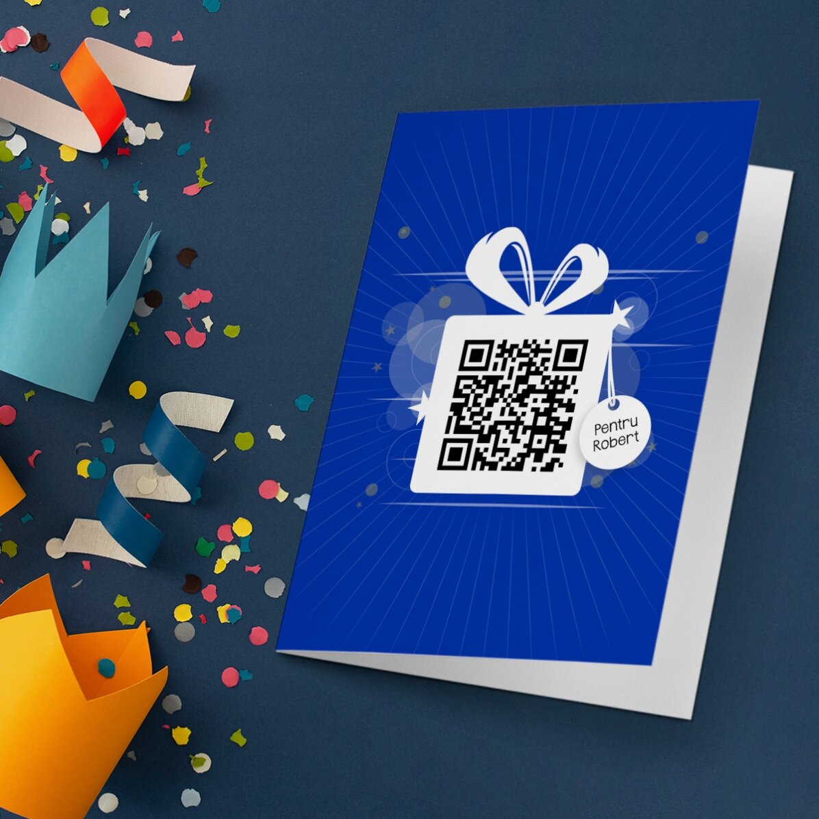 Spersonalizowana kartka z tekstem i kodem QR – Wszystkiego najlepszego z okazji urodzin