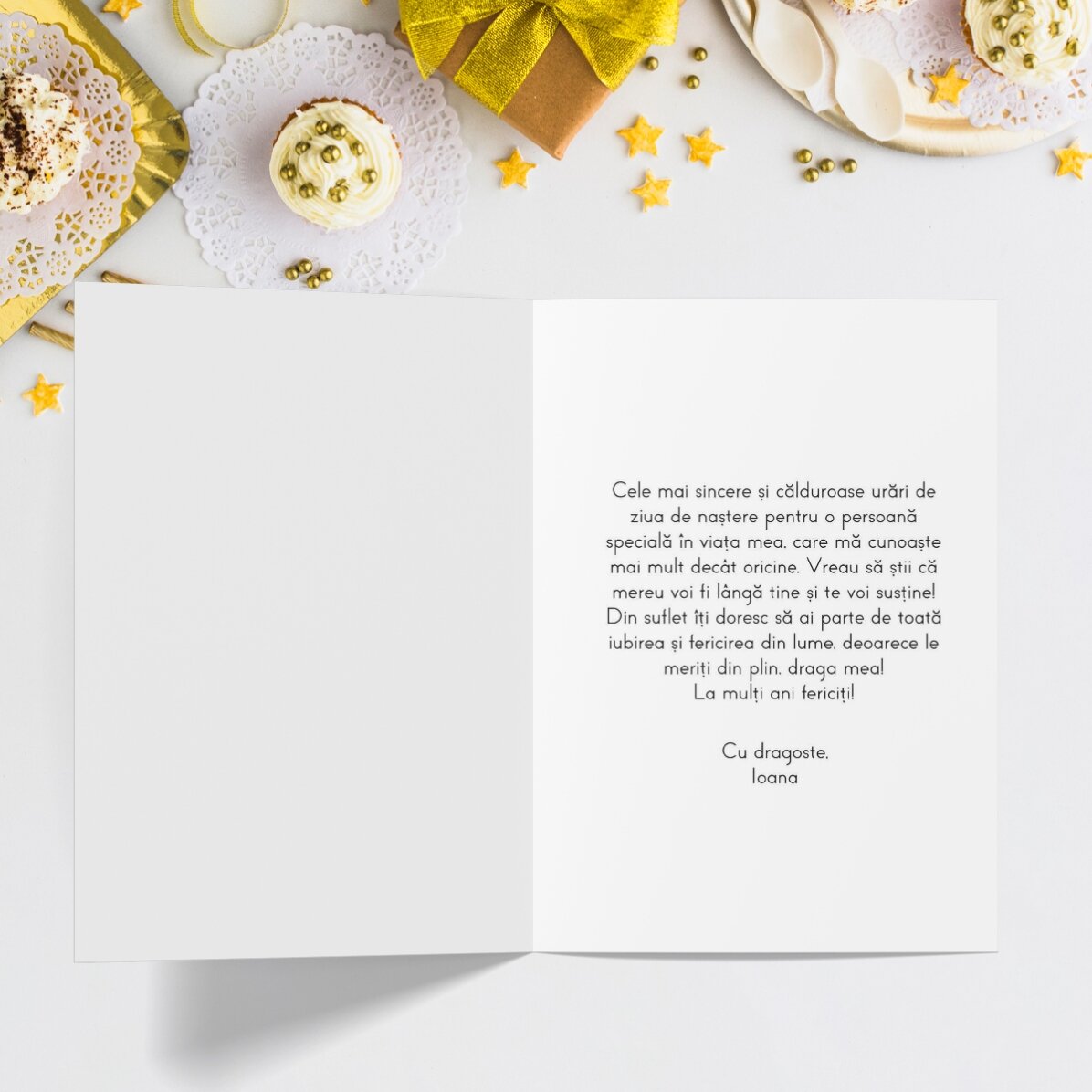 Personalised greeting card - rose design
