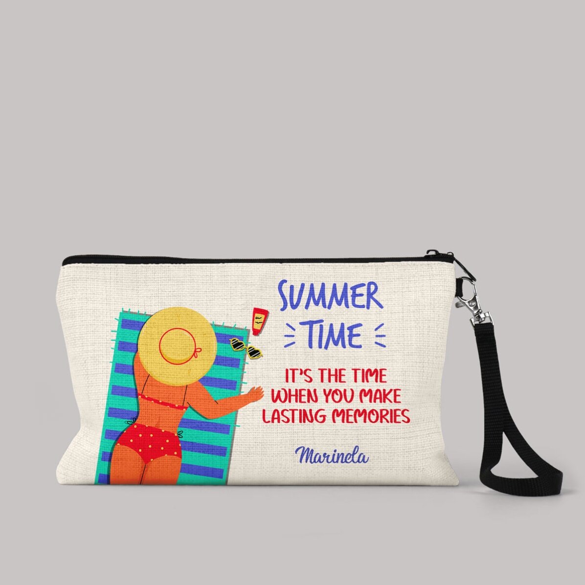 Spodnie na akcesoria z indywidualnym napisem – On the beach