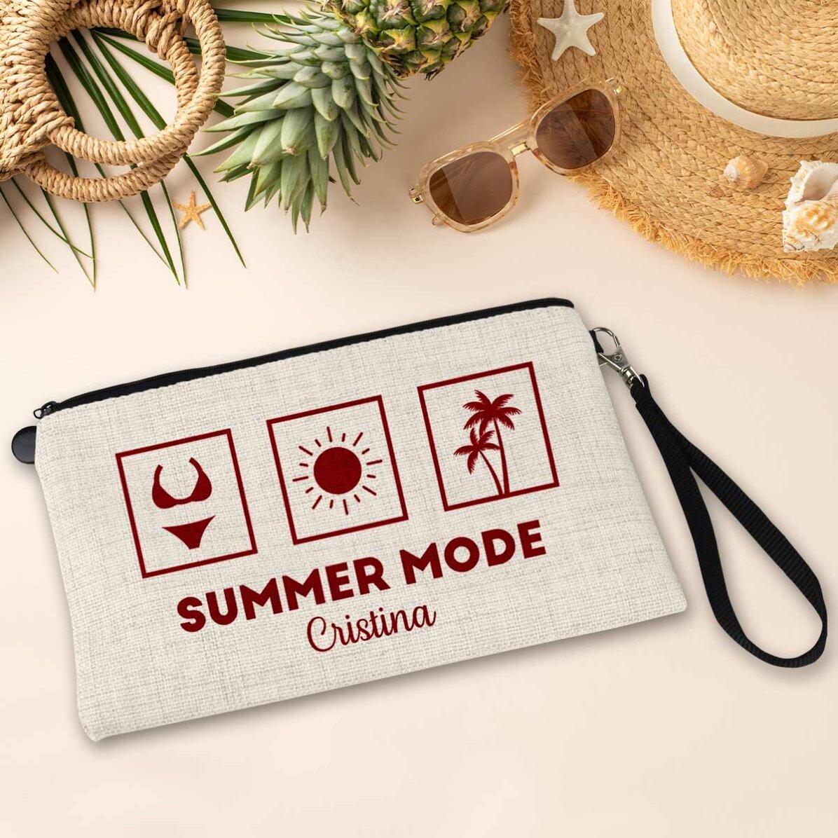 Torebka na akcesoria z indywidualnym napisem – Summer Mode