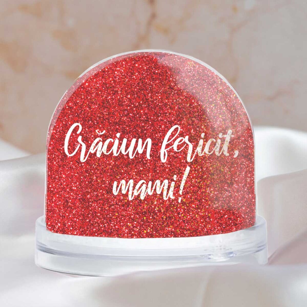 Spersonalizowana kula biurkowa z napisem i zdjęciem – Wesołych Świąt!
