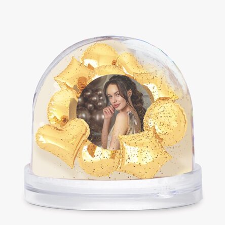 Personalised desk globe with photo and text - Birthday balloons