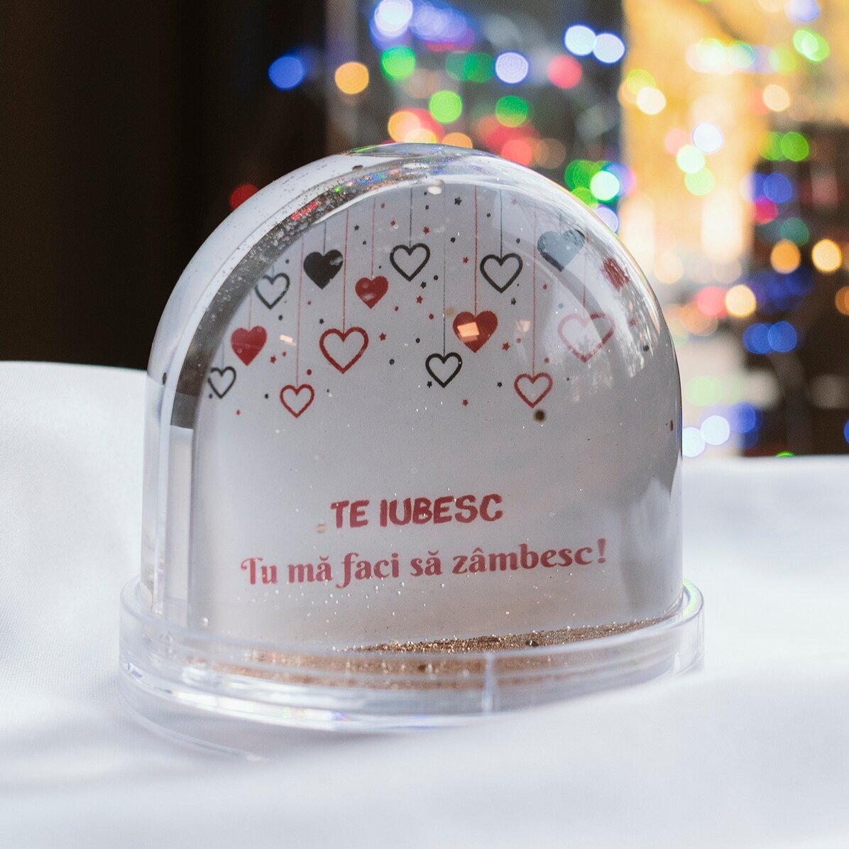 Spersonalizowana kula biurkowa ze zdjęciem i napisem – Love