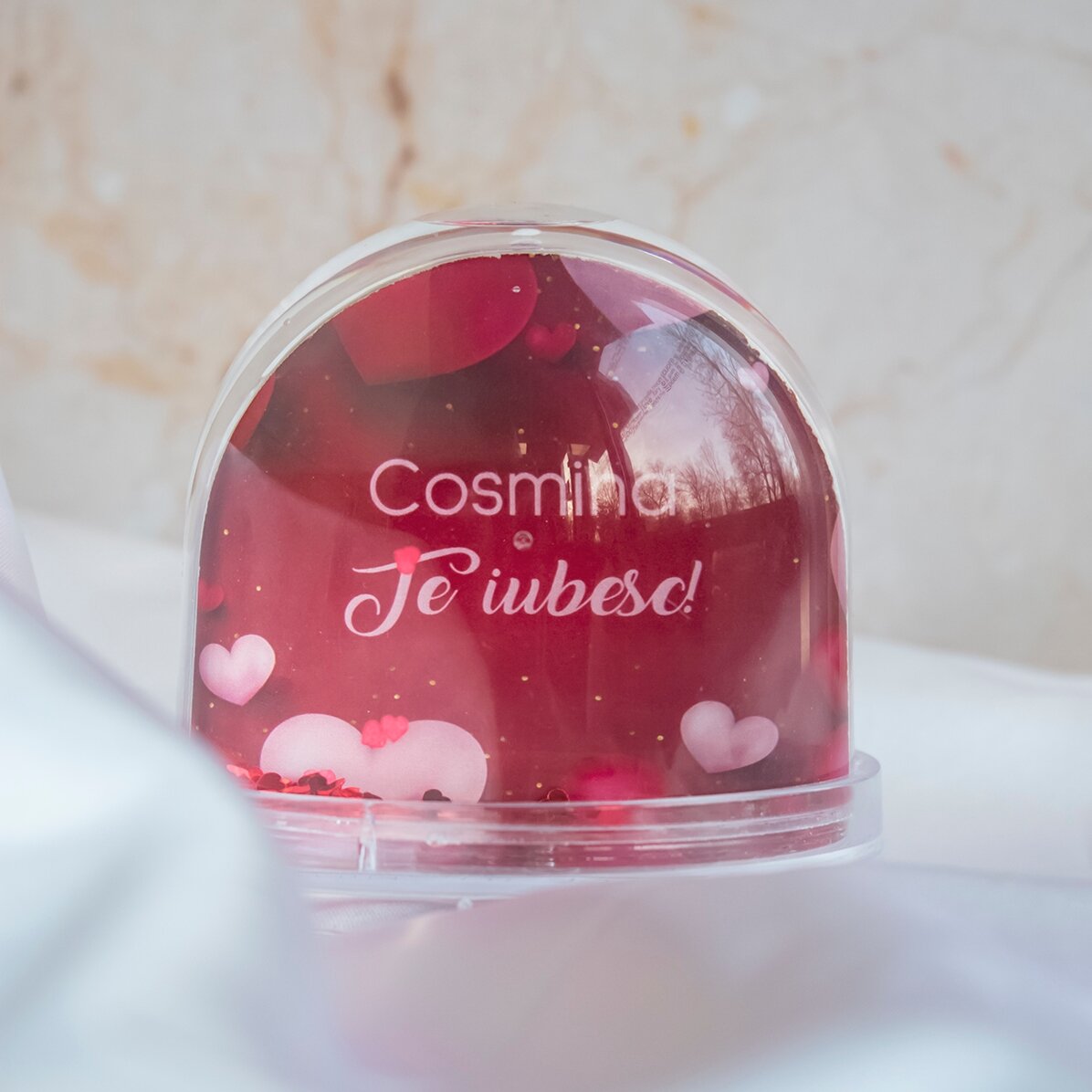Personalised desk globe with photo and text - Memories