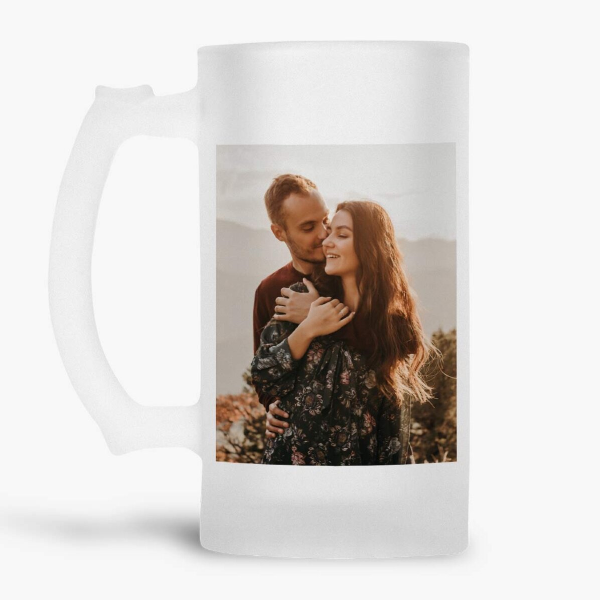 Personalised beer mug with 2 photos