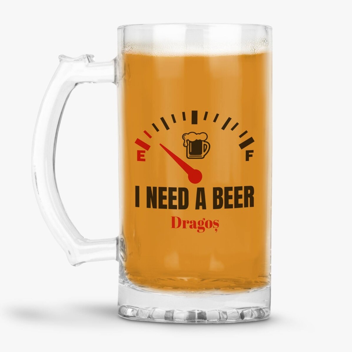 Spersonalizowany kufel do piwa z napisem – „I need a Beer”