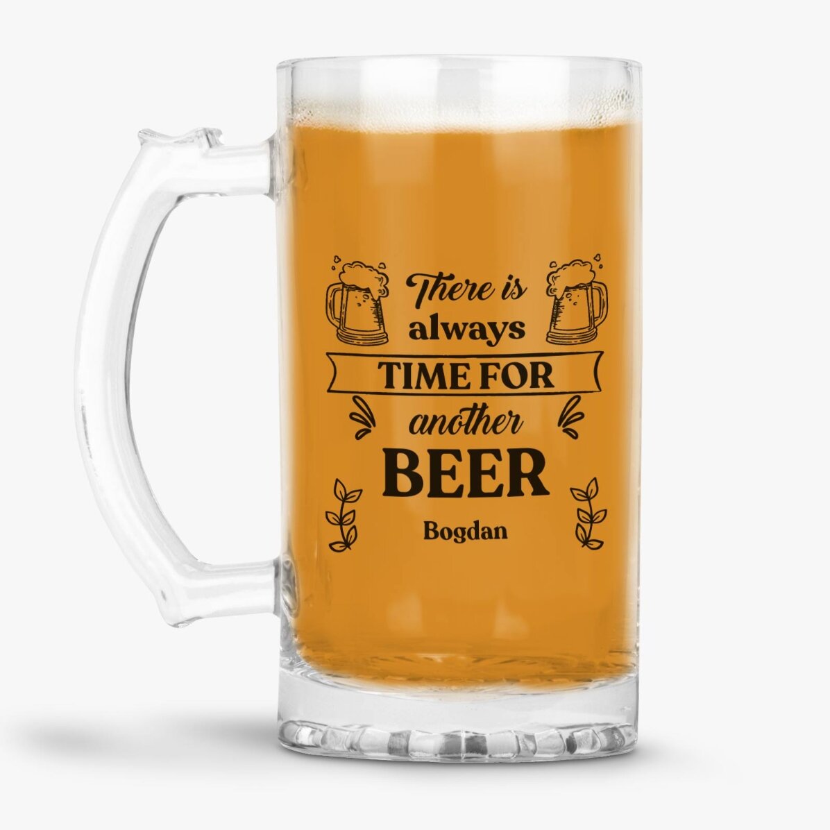 Spersonalizowany kufel do piwa z napisem – Time for Beer