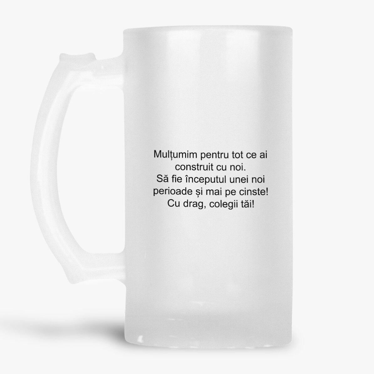 Personalised beer mug with message